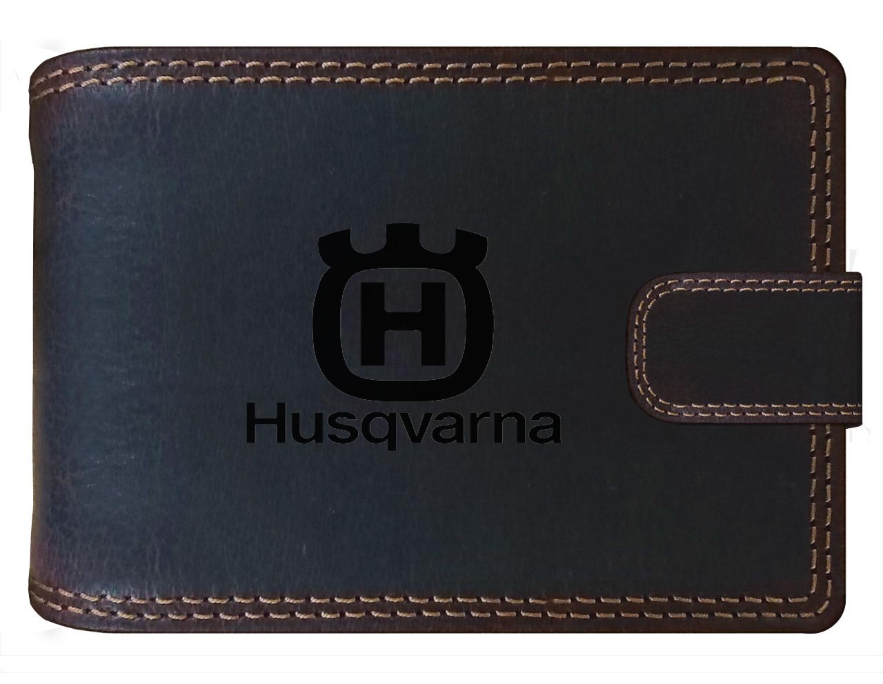 HUSQVARNA - kožená pánska peňaženka hnedá RFID